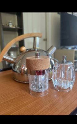 Vintage Ikea Design Tea kettle w/ spice grinders & salt shaker