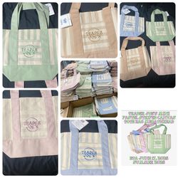 Trader Joe’s Pastel Striped Tote Bag