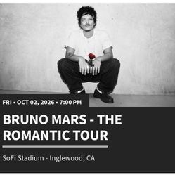 Bruno Mars Concert 10/2 Sofi (3 Tickets)