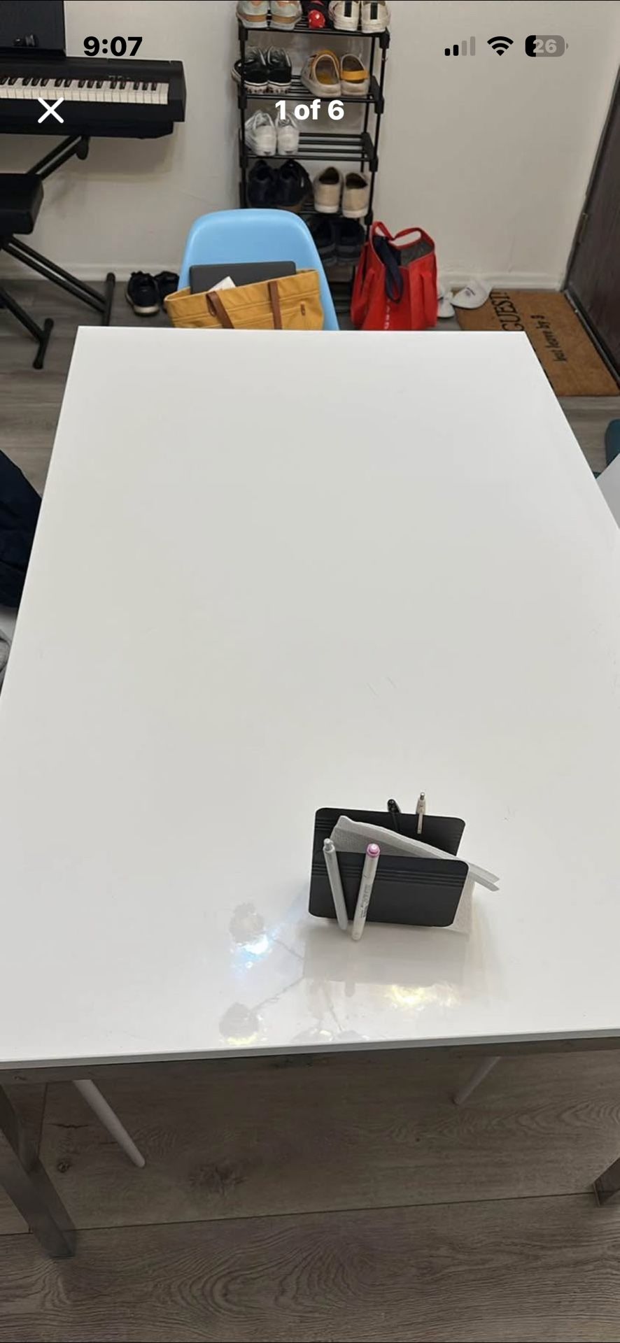 IKEA Torbsy White Table Metal Legs