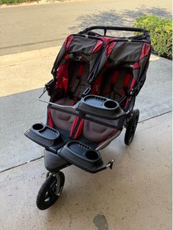 Red BOB double Jogger stroller