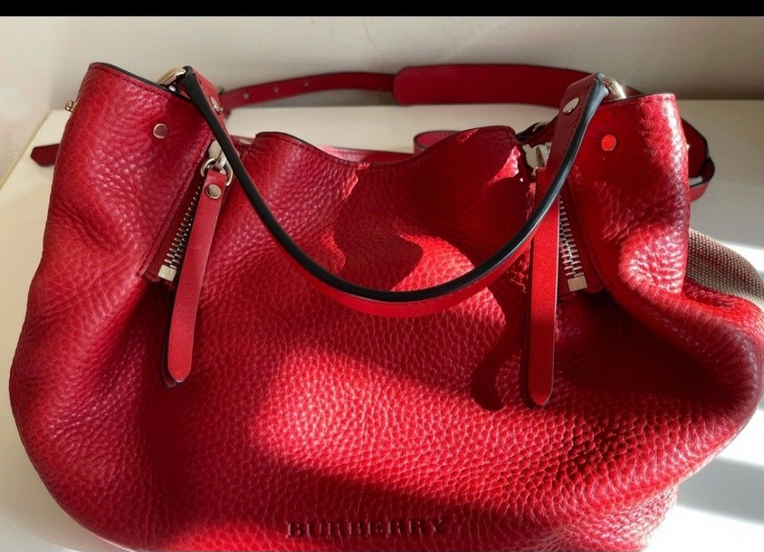 Retro Red leather burberry bag