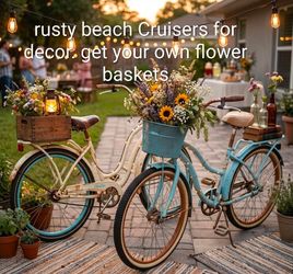 Rusty non-running bicycle decoration get your own Flower Basket