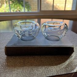 Princess House Heritage Crystal Tea Light Candle Holder (Set Of 2)