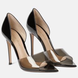  GIANVITO ROSSI Bree leather and PVC peep-toe pumps heels US 9 New!
