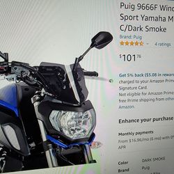 PUIG Sport Windshield 2018-2020 Yamaha MT 07