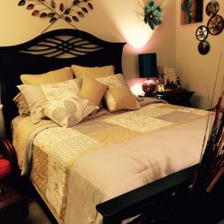 Queen Size Bed, Nightstand, Chest 