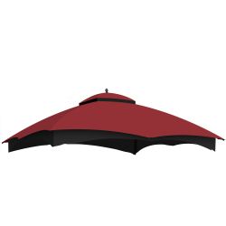 Replacement Canopy Top for Lowe's Allen Roth Heavy Duty Gazebo Roof Gazebo Top with Air Vent 10X12 Gazebo CoverReplacement Top Only (Burgundy)