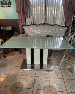 GLASS DINING TABLE