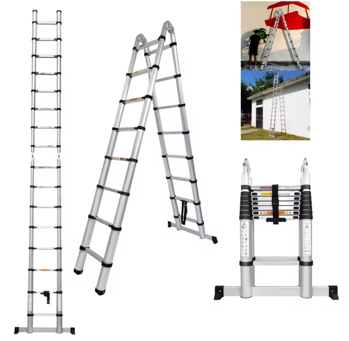 12ft aluminum telescopic ladder