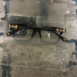 Chrome Hearts Black Semi-Rimless Glasses