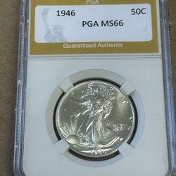 1946 Walking Liberty 50C PGA MS66