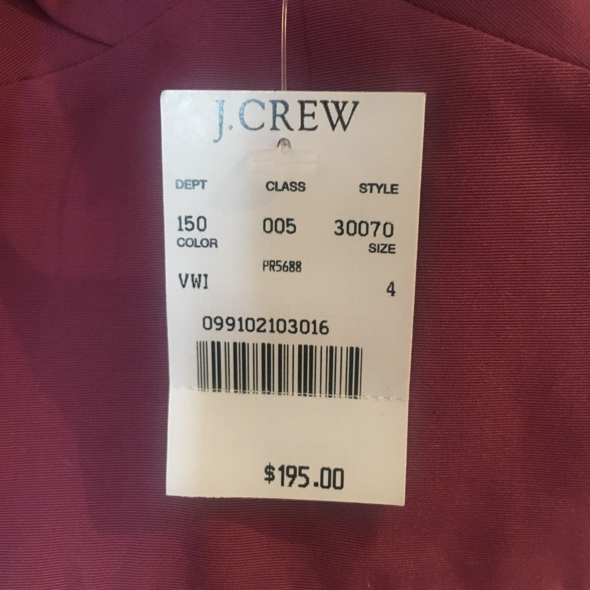 J Crew purple v neck dress size 4