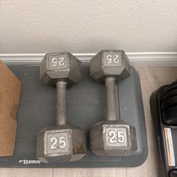 25 Pound Steel Dumbbells