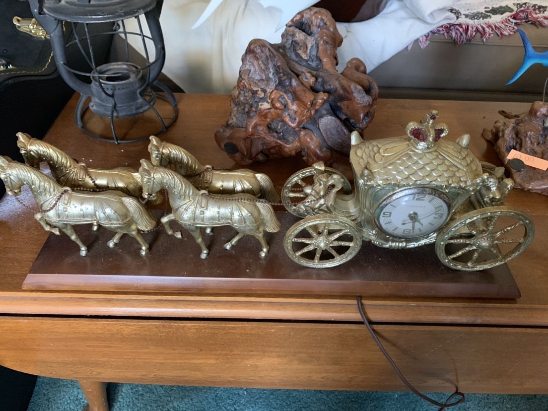  Vintage 60s Gibraltar Gold Tone Mantle Clock