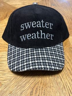 Sweater Weather Embroidered Corduroy Baseball Cap