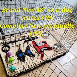 Brand New 48"x30"x33 Xxxl Dog Crate $100/  New Pet Package Toys Bowls Harness Leash Bed Kennel $150 Jaula De Mascota 