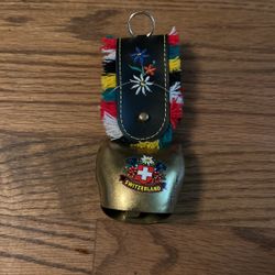  Switzerland Brass Bell Small Swiss Colorful Vintage 4.5" - Titlis Rotair