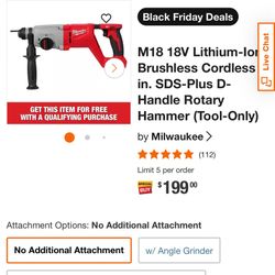 Milwaukee 1” Rotary Hammer 18v 