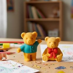 (Lot Of 2) Miniature 1" 3D Erasers DIY Puzzle Creative Brand Animals Variety Pack. These are mini animal-shaped pencil erasers. They are made of non-t