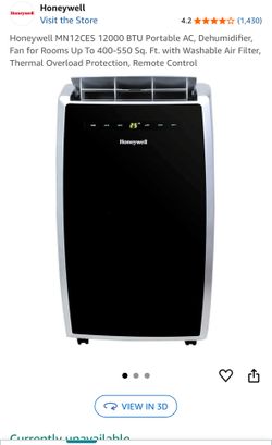 Honeywell portable AC 12,000BTU