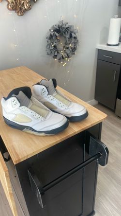 Air Jordan 5 White and Black Sneakers