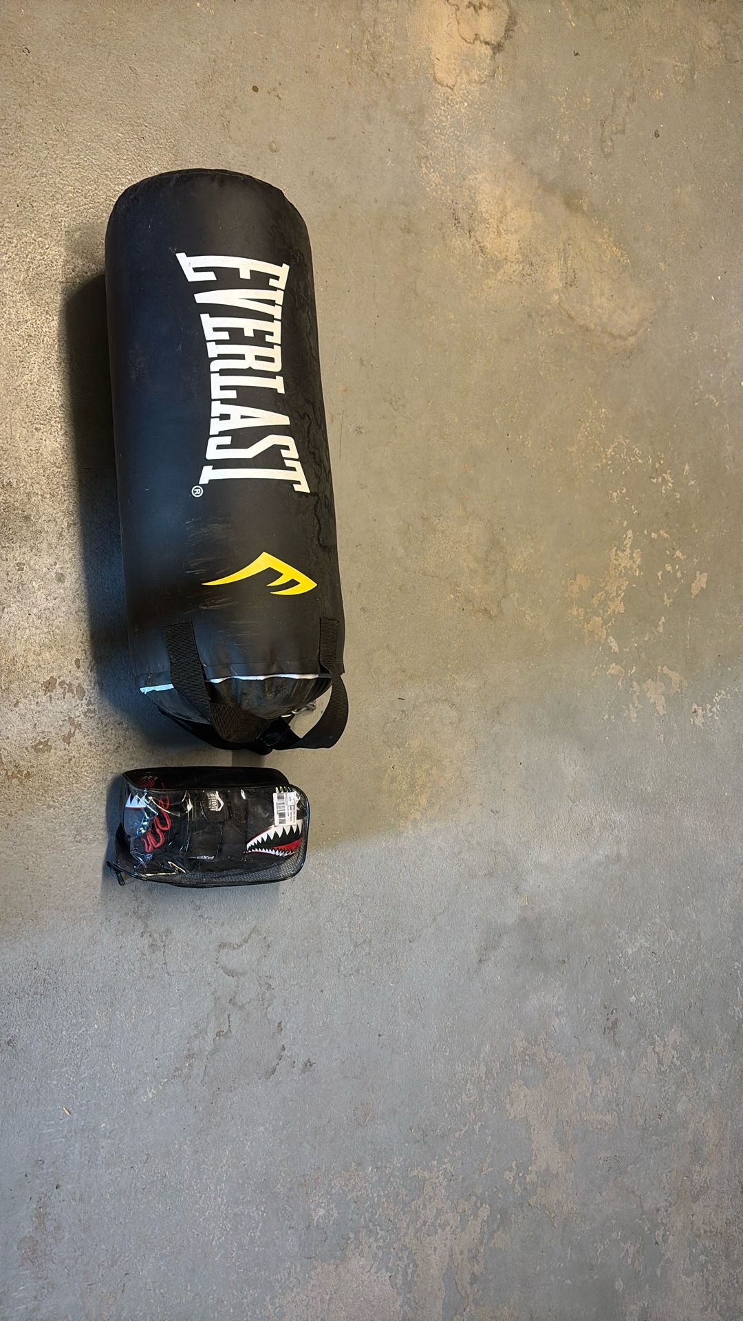 Everlast Punching Bag That’s Very Heavy And Phantom Athletic MMA Gloves