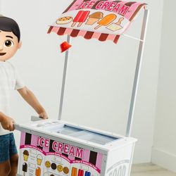 Snacks & Sweets Food Cart with Play Food, Wooden Toys & Kids Play 
