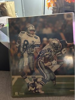 Dallas Cowboys #8 Troy Aikman and #22 Emmitt Smith autograph giant card