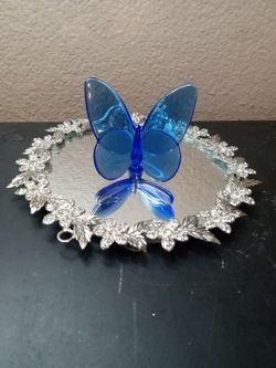 STUNNING Baccarat France Papillon Lucky Blue Butterfly designed by Evelyne Julie


