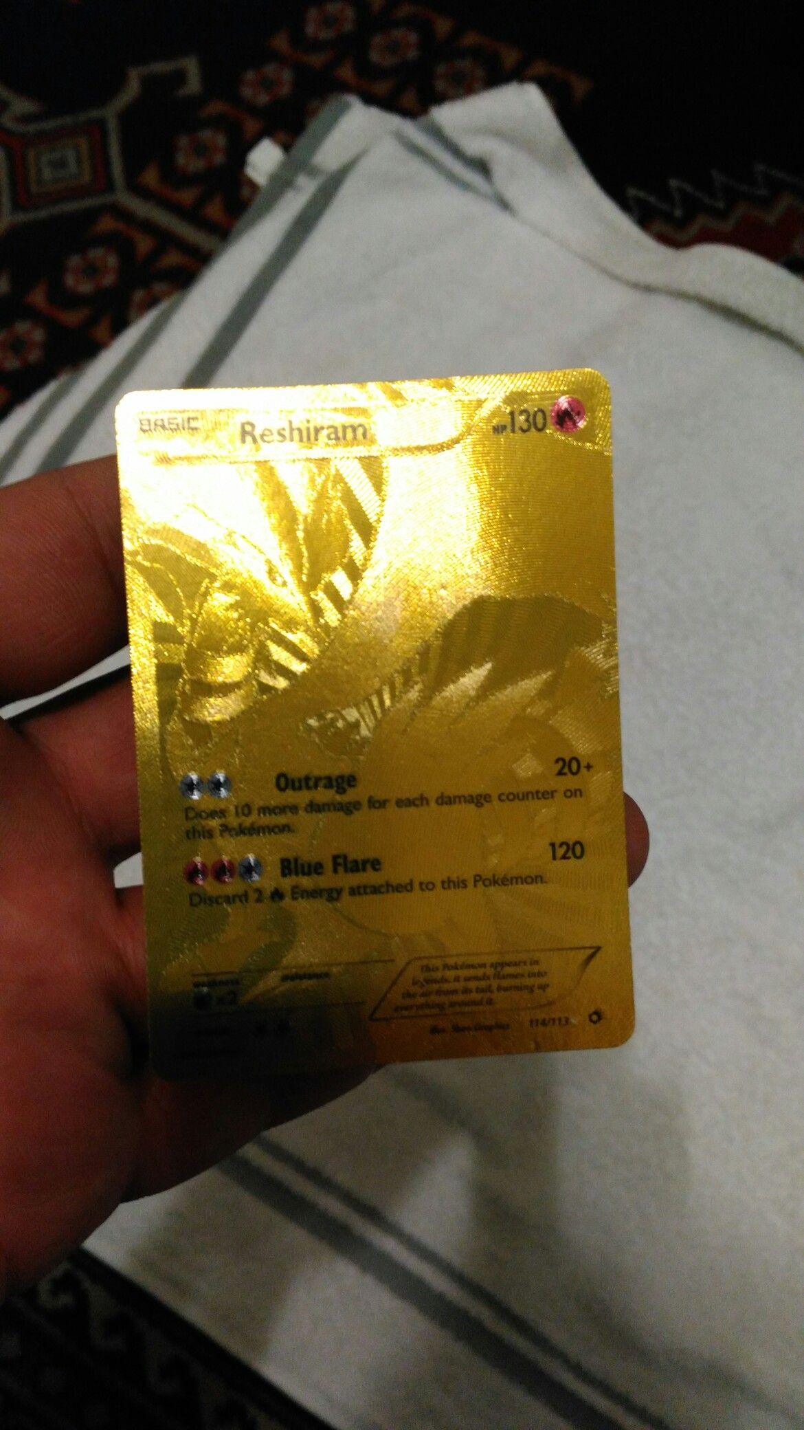 Reshiram 114/113 Gold Secret Rare Pokemon