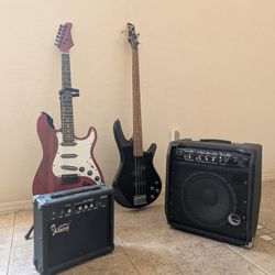 Guitar, Bass And Amp Set
