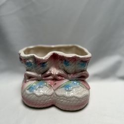 Vtg Relpo – Double Baby Booties Planter, Made in Japan