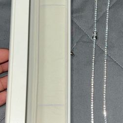 New Moissanite 925 Silver Tennis Chain 3mm 22” 