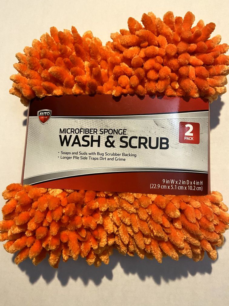 Microfiber car wash sponge 2 pack. Brand new never opened.