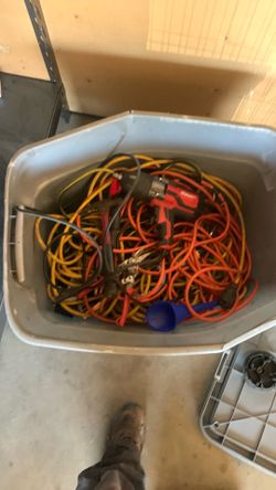 Box full of wires and tool