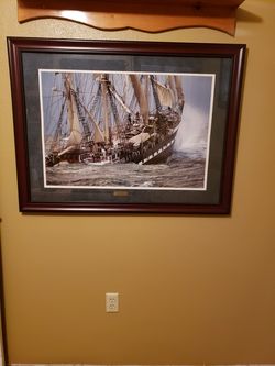 Ship print in frame