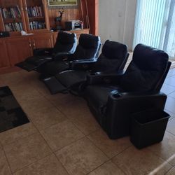 Leather Recliner Seats Theater Seats With Cup Holders