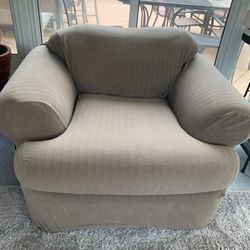 Large Chair W/ Cover and Ottoman