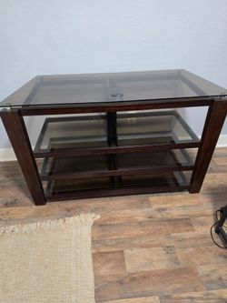 Glass entertainment center