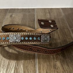 NOCONA Western Belt MEN'S HAIR-ON HIDE CONCHO BELT