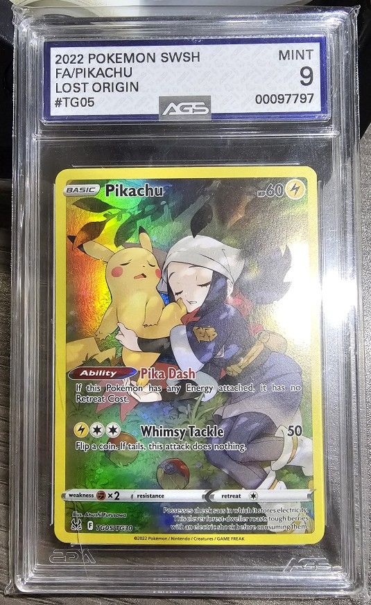 Pikachu Full Art Lost Origin AGS 9