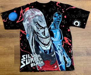 Marvel Silver Surfer Black Knull AOP Mega Print T-Shirt XL Limited #15A