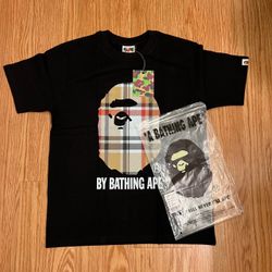 A Bathing Ape BAPE Plaid Ape Head T-Shirt