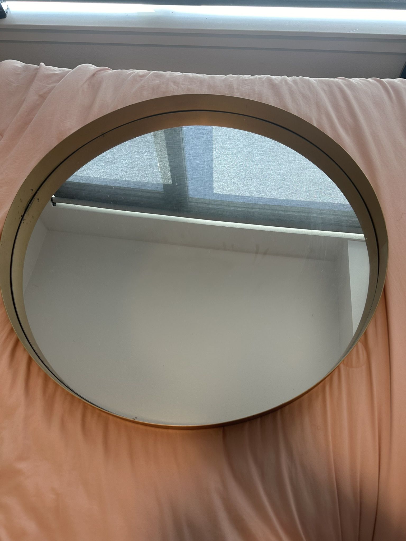 Two Round Gold Accent Mirrors 