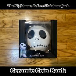 The Nightmare Before Christmas Jack Skellington Head Ceramic Coin Bank New!