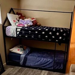 Metal Twin Bunk With Mattress