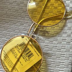 Yellow Large Round Sunglasses 