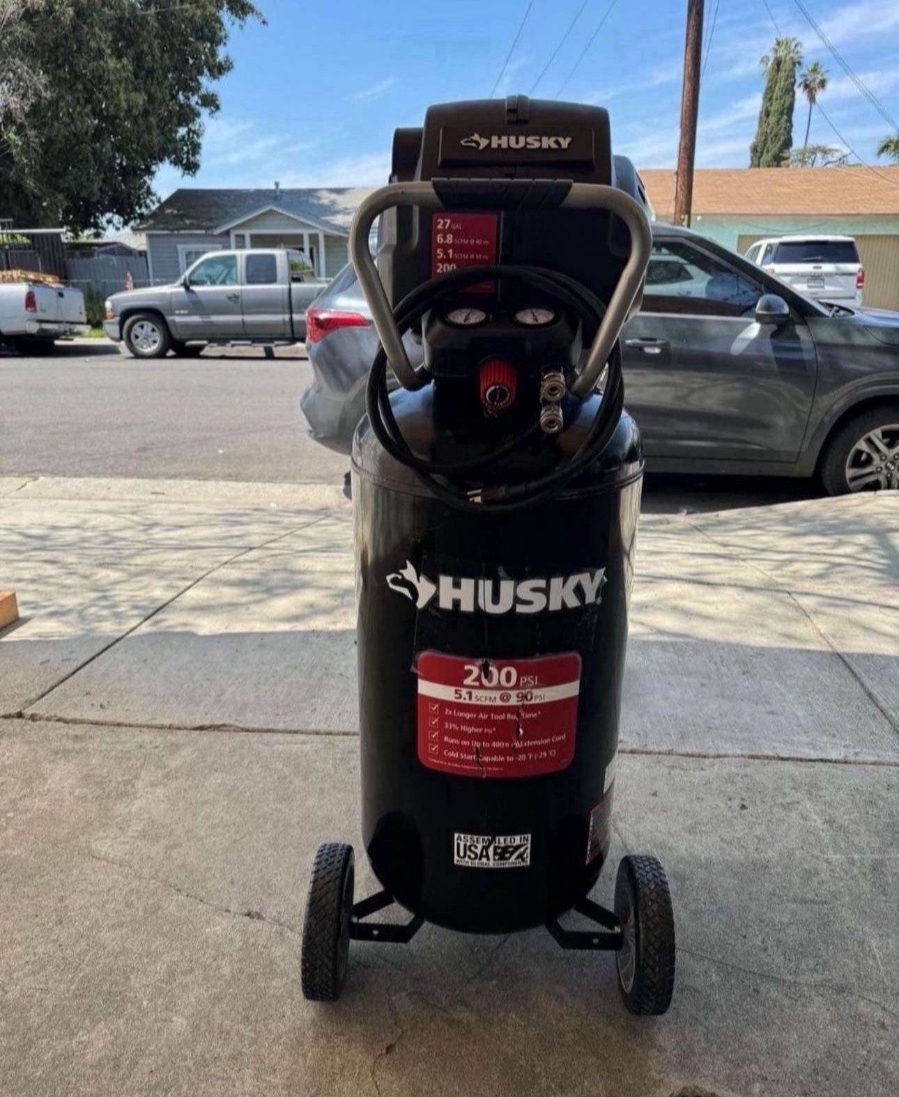 Husky 27 Gal. 200 PSI Oil Free Portable Vertical Electric Air Compressor