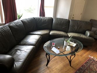Large leather sectional couch